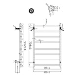 Aquaperla Square Electric Heated Towel Rack 8 Bars - JAK Appliances