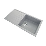 Aquaperla Carysil Granite Kitchen Sink Single Bowl With Drainer Board Top/Flush/Under Mount 1000x500x220mm - JAK Appliances