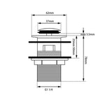 Aquaperla Basin Pop Up Waste with Overflow 32/40mm - JAK Appliances