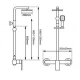 Aquaperla 8'' Square Bottom Water Inlet Shower Station - JAK Appliances