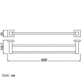 Aquaperla Blaze Series Double Towel Rail 800mm - JAK Appliances