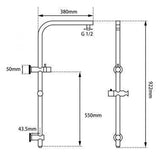 Aquaperla 8'' Right Angle Round Shower Station Top Inlet - JAK Appliances