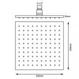 Aquaperla Square LED Rainfall Shower Head 250mm - JAK Appliances