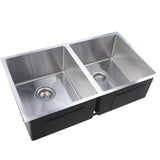 Aquaperla Handmade Double Bowls Top/Undermount Kitchen/Laundry Sink 770x450x215mm - JAK Appliances