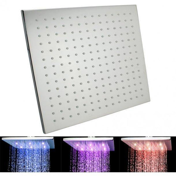 Aquaperla Square LED Rainfall Shower Head 250mm - JAK Appliances