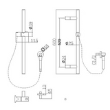 Aquaperla Round Wall Mounted Sliding Rail with Water Hose & Wall Connector Only - JAK Appliances