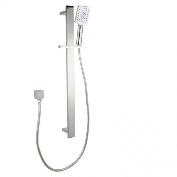 Aquaperla Square Sliding Shower Rail with 3 Mode Handheld Shower Wall Connector Set - JAK Appliances