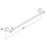 Aquaperla Lucid Pin Lever Series Single Towel Rail 790mm (Cuttable) - JAK Appliances
