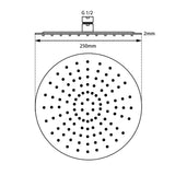 Aquaperla Super-slim Round Rainfall Shower Head 250mm - JAK Appliances