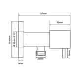 Aquaperla 1/4 Turn Washing Machine Stop Tap Wall Mounted - JAK Appliances