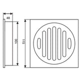 Aquaperla Square Smart Tile Insert Floor Waste Shower Grate Drain 100mm Outlet - JAK Appliances