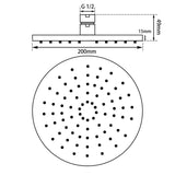 Aquaperla Round Rainfall Shower Head 200mm - JAK Appliances