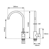 Aquaperla Round Standard Kitchen Mixer Tap - JAK Appliances