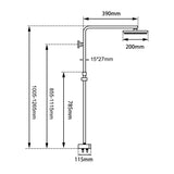 Aquaperla Square Shower Station Top/Bottom Inlet - JAK Appliances