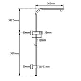 Aquaperla Square Top Water Inlet Shower Rail (Style 1)