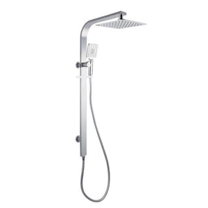 Aquaperla 8'' Square Wide Rail Shower Station Top Water Inlet with 3 Functions Handheld - JAK Appliances