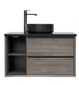 AMAZON GREY WITH LEFT HAND SHELVES VANITY 900 - JAK Appliances