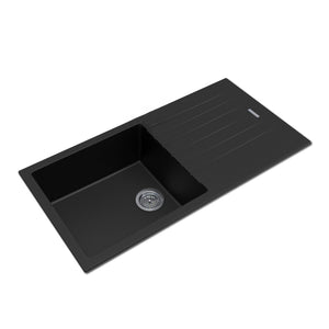 Aquaperla Arete Stone Kitchen Sink With Drainboard Top/Undermount 1000x500x200mm - JAK Appliances