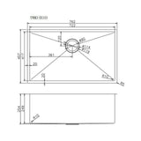 Aquaperla Handmade Top/Undermount Single Bowl Kitchen/Laundry Sink 762x457x254mm - JAK Appliances