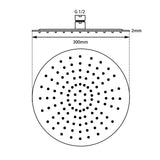 Aquaperla Super-slim Round Rainfall Shower Head 300mm - JAK Appliances