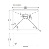 Aquaperla Handmade Top/Undermount Double Bowl Kitchen/Laundry Sink 600x450x300mm - JAK Appliances