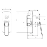 Aquaperla Sera Series Shower/Bath Wall Mixer with Diverter - JAK Appliances