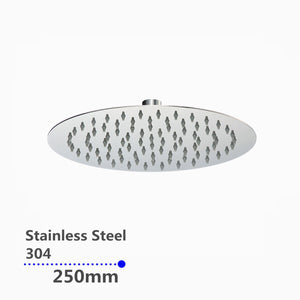 Aquaperla Super-slim Round Rainfall Shower Head 250mm - JAK Appliances