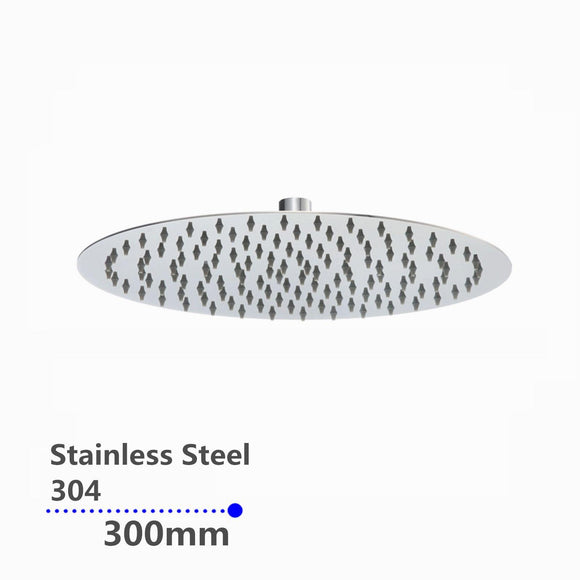 Aquaperla Super-slim Round Rainfall Shower Head 300mm - JAK Appliances