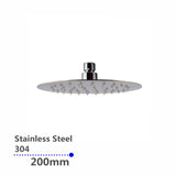 Aquaperla Super-slim Round Rainfall Shower Head 200mm - JAK Appliances