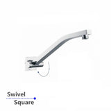 Aquaperla Square Swivel Wall Mounted Shower Arm - JAK Appliances