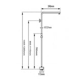 Aquaperla Square Top/Bottom Inlet Shower Rail