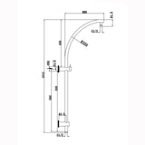 Aquaperla Round Top Inlet Shower Rail - JAK Appliances