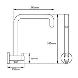Aquaperla Round Top Water Inlet Shower Rail 530mm - JAK Appliances