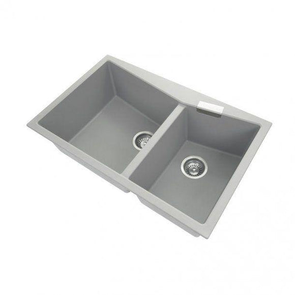 Aquaperla Carysil Granite Kitchen Sink Double Bowls Top/Flush Mount 800x500x220mm - JAK Appliances