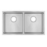 Aquaperla Handmade Top/Undermount Double Bowls Kitchen/Laundry Sink 820x457x230mm - JAK Appliances