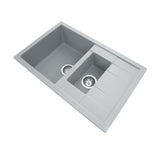 Aquaperla Carysil Granite Kitchen Sink 1 & 1/4 Bowls Drainer Top/Flush/Under Mount 780x500x205mm - JAK Appliances