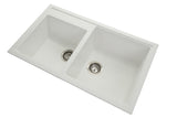 Aquaperla Carysil Granite Kitchen Sink Double Bowls Top/Flush/Under Mount 860x500x205mm - JAK Appliances