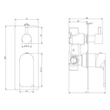 Aquaperla VOG Series Bath/Shower Wall Mixer with Diverter